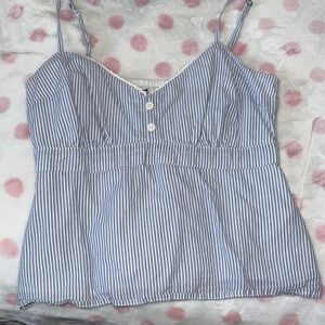 Hollister Blue and White Striped Camisole
